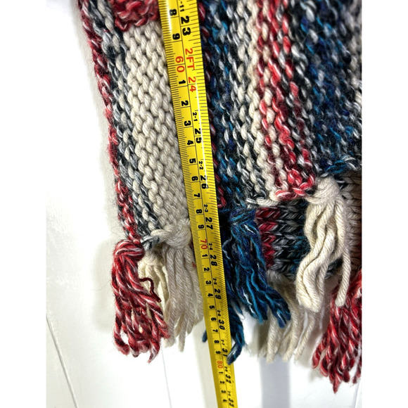 Mimi & Maggie Wool Blend Hooded Zip Cardigan Sweater Girls Medium Fringed Boho - Picture 6 of 12